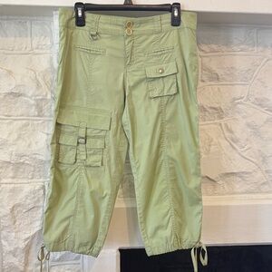 Indigo Light Green Cargo Capris